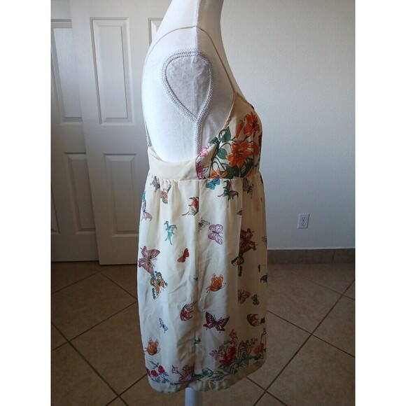 Imaginary Voyage Sleeveless Top Tunic Large Spaghetti Strap Flowy Butterfly - Picture 2 of 13